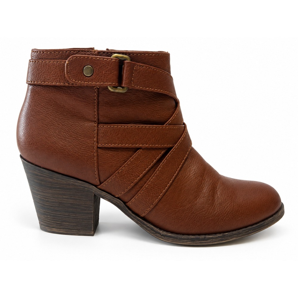 AMERICAN EAGLE Sz 10 Boots Shoes Booties Chunky Heel Leather Brown Fall Festival